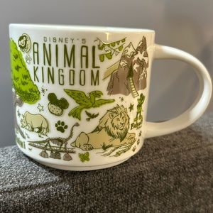 STARBUCKS BEEN THERE SERIES COFFEE MUG DISNEY'S ANIMAL KINGDOM Green Inside.